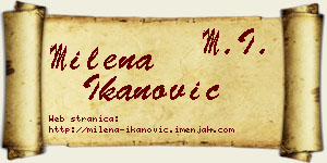 Milena Ikanović vizit kartica